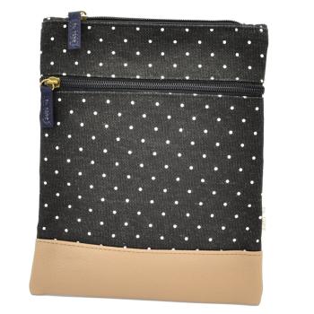 Handtasche Canvas Crossbag Punkte berry von No Name